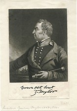 PRESIDENT ZACHARY TAYLOR & ORIGINAL ca 1846 PORTRAIT ENGRAVING BY JOHN SARTAIN