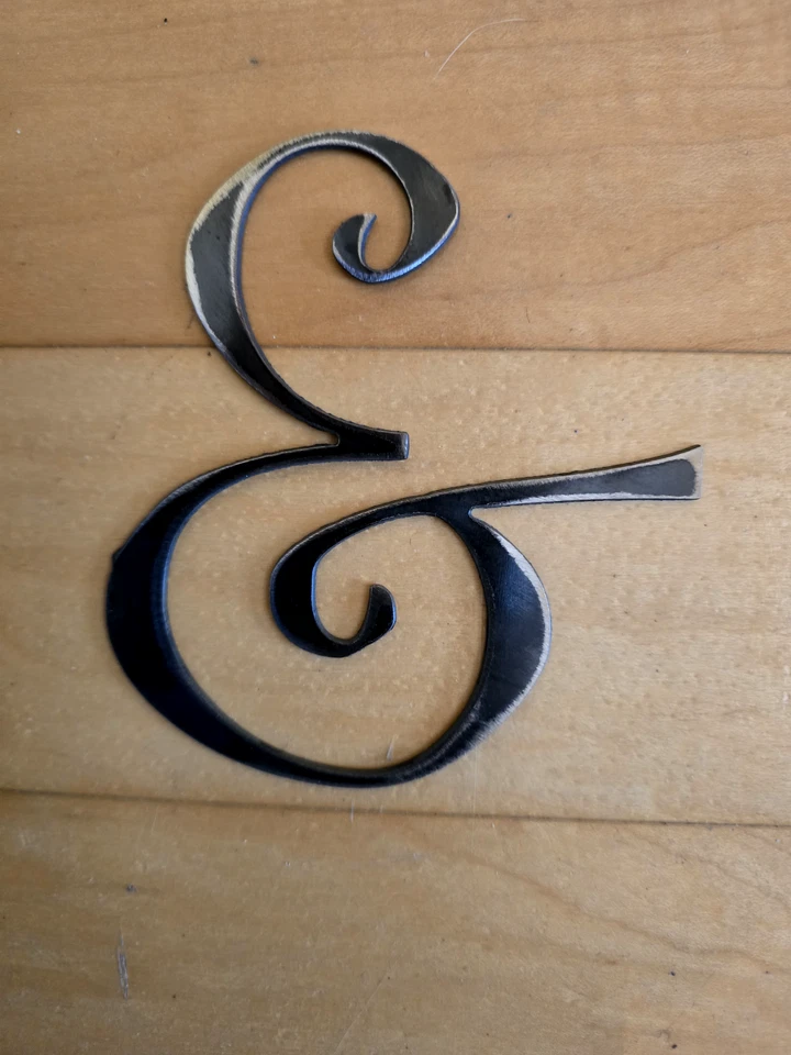 4" Tall precision cut metal letters, thick, weldable, 16 Gauge "Curlz MT" Decor  - Image 3 of 4