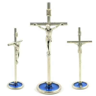 crucifix christ jesus cross silver religious christian standing metal gift
