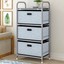 bedroom storage dresser tower shelf organizer bins cabinet fabric with 3 drawers
