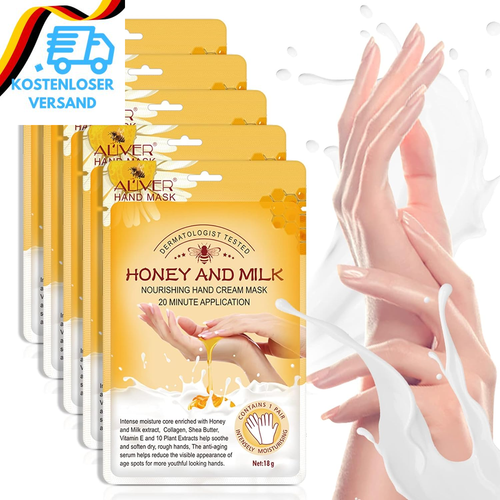 GNAPY Handmaske 5 Paar Honig Milch Feuchtigkeitsspendende Handschuhe Handpflege - Bild 9 von 12