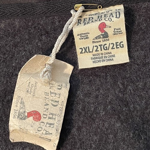 Giacca Red Head Durand Co uomo 2XL full zip cappuccio grigio nuovo cappotto poliestere - Foto 6 di 12