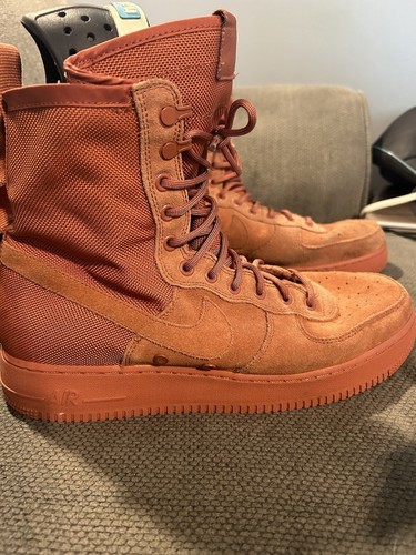 Nike SF Air Force 1 Dusty Orange High Top Sneaker Shoes 864024-204 Men Sz 12
