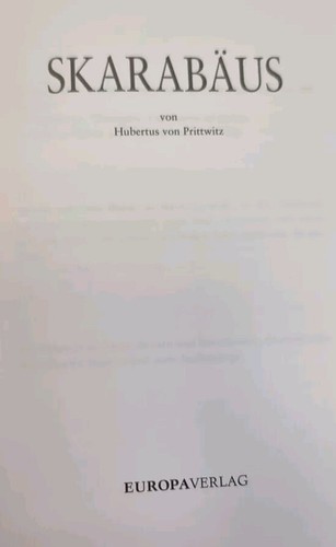 Hubertus von Prittwitz - Skarabäus (2024) Europaverlag Gebraucht Guter Zustand - Picture 10 of 19