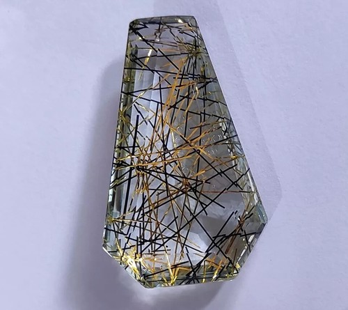 Natural Certified 85.75 Ct Fancy Cut Multicolor Rutilated Quartz Loose Gemstone - Picture 5 of 9