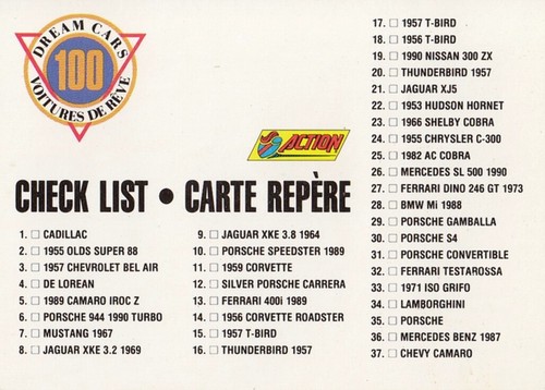 JUEGO DE TARJETAS BASE PARCIALES DE ACCIÓN DREAM CARS 1A EDICIÓN 1991 99/100 SIN TARJETA DE BONIFICACIÓN TR - Imagen 6 de 6