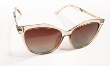 Women's Cream Butterfly Sunglasses Brown Gradient Lens Gold Accent UV Protection