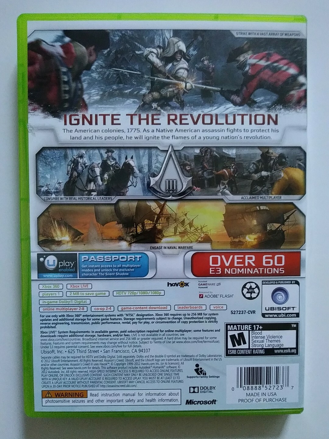 Assassin's Creed III Xbox 360 | VF | Complet | Microsoft