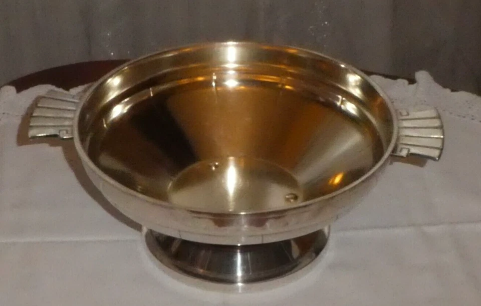 Ancien Plat légumier coupe à fruits en Métal Argenté Orfèvre D.R COQ superbe - Photo 3/4