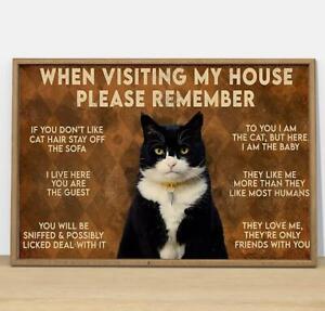 Black Cat Lover Remember To Wipe Wall Art Poster No Frame 