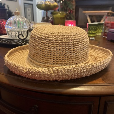 The Scala Collection Woven Hat Wide Brim Woven Natural Sun  display picture 3