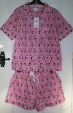 BNWT - £35 - Next Scion Terry Toucan Pyjamas / Short Set 100% Cotton Pink UK 14