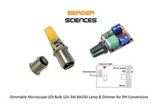 Dimmable Microscope LED Bulb 12V 3W BA15D Lamp  Dimmer for DYI Conversions