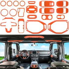 23PCS Full Set Interior Decoration Trim Kit For Jeep Wrangler JL JLU JT 2018+