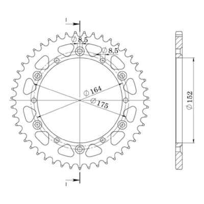 Alu Krone 49 Zähne Schritt 520 541350049