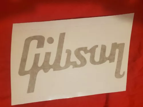GIBSON Guitar Case Logo GOLD Vinyl Decal Sticker LARGE 8 x 4 