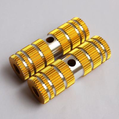 New Gold Ridged Design Solid Small Bike Foot Pegs 2.64in Length (2 Per Order)