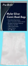 10 PRO SAFE SILVER MYLAR 2 MIL COMIC BOOK BAGS Archival Storage Acid Free Clear