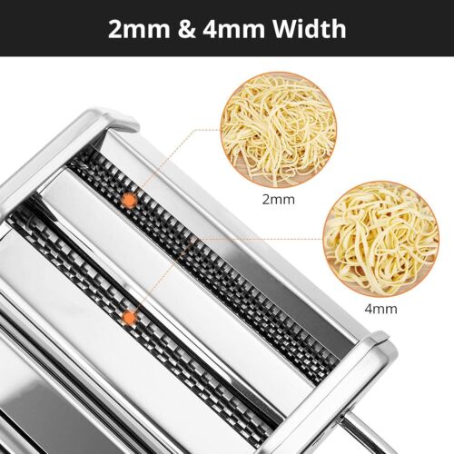 Edelstahl Frische Nudelmaschine Roller Maschine für Spaghetti Nudeln Fettuccine - Bild 9 von 15