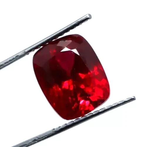 Certified Natural Red Ruby 7.90 Ct Cushion Cut Loose Gemstone - Picture 1 of 10