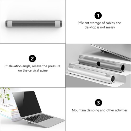 Notebook Foot Pad Stand Ergonomic Laptop Riser Holder Anti-slip Bracket - Afbeelding 12 van 12