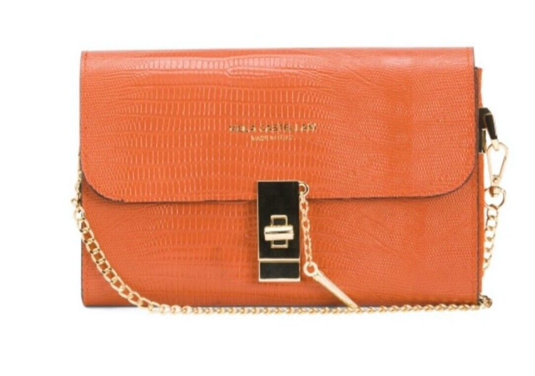 Brand New Viola Castellani Genuine Leather Papaya Orange Backpack Crossbody Viola Castellani | Bags | Brand New Viola Castellani Genuine  main image 4