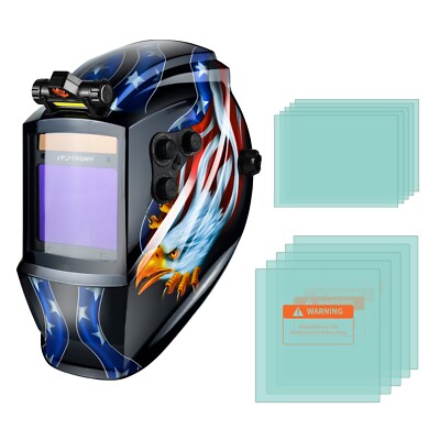 TRQWH Welding Mask with Wide Shade 4~5-8/9-13 and Protective Lens Covers
