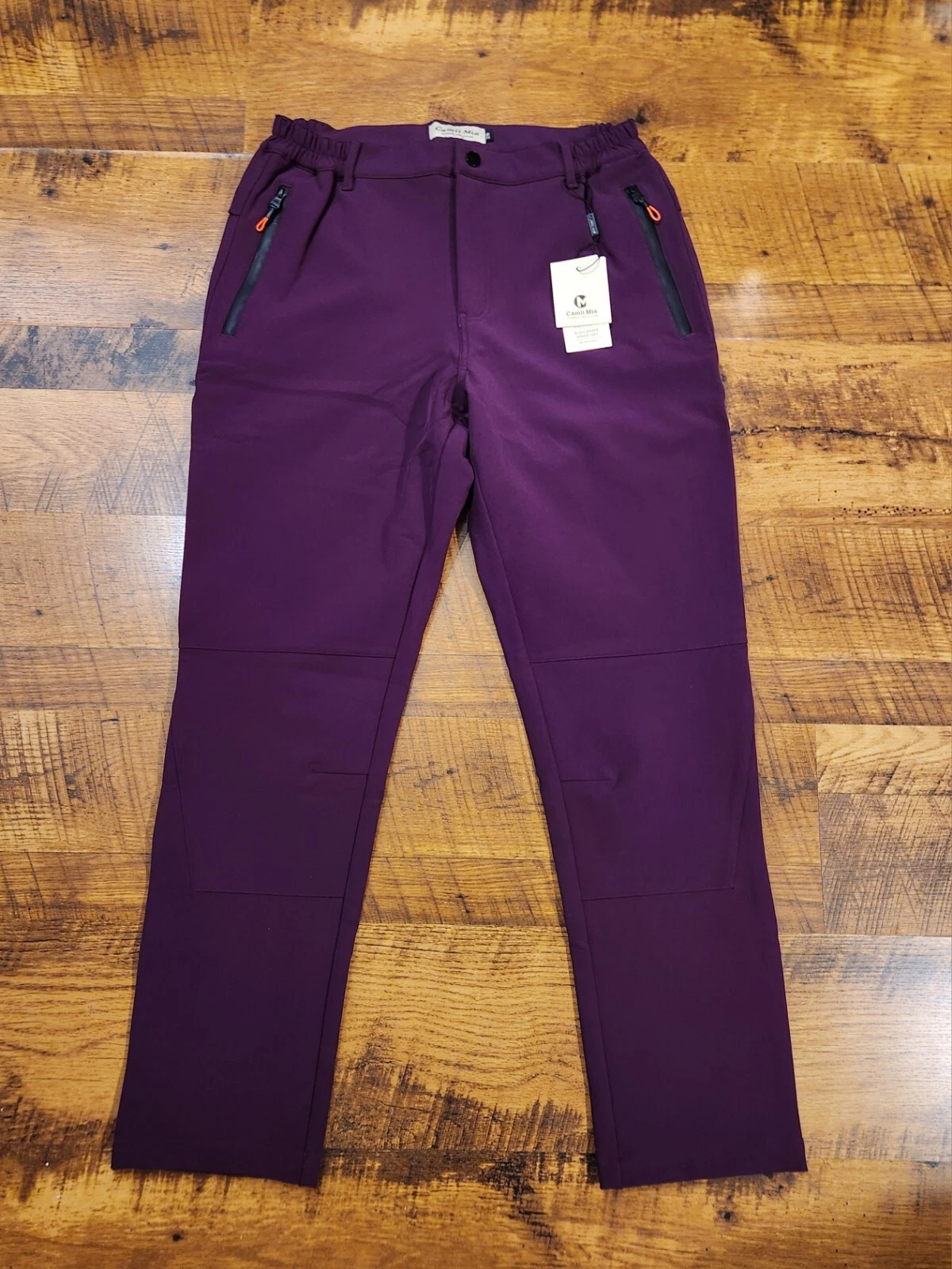 camii Mia Womens Soft Shell Fleece Lined Pants Purple Size 28x30 NEW