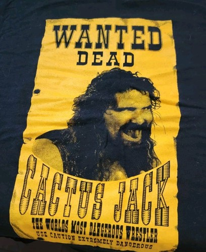 T-shirt vintage Mick Foley Cactus Jack WWE Wrestling. Taglia S - Foto 12 di 22
