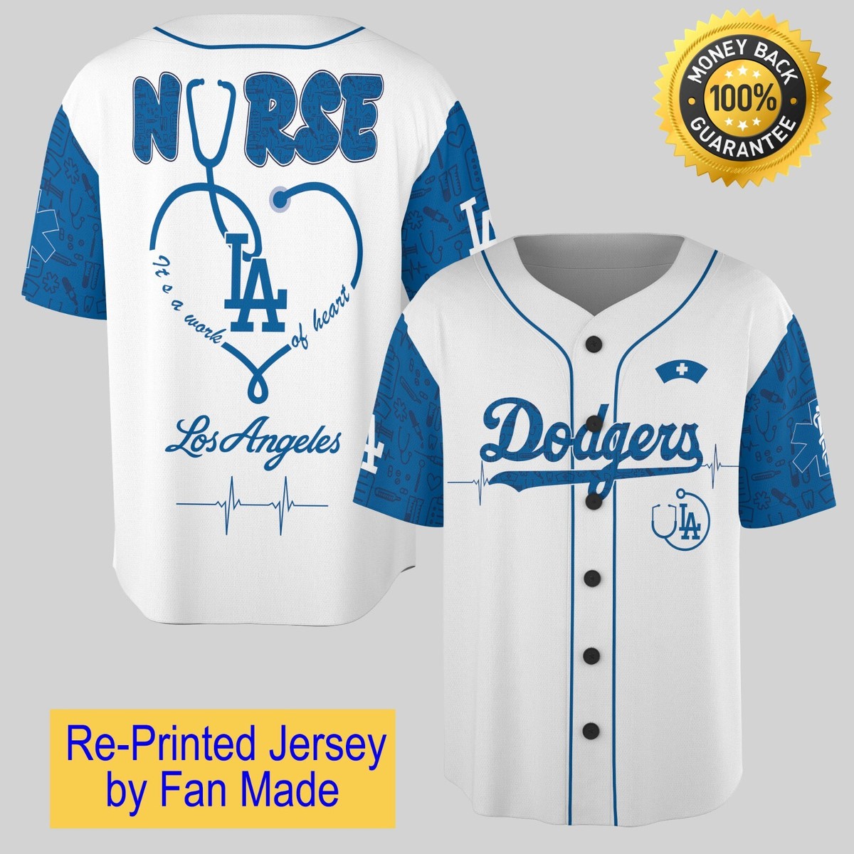 Dodgers 未使用 Mサイズ シャツ Great Gift* 2025 Dodgers Nurses Appreciation Night Baseball Js | eBay