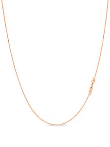 Authentic Rose Gold Plated 925 Sterling Silver .7mm Box Chain Thin Necklace 12 - 36 inches