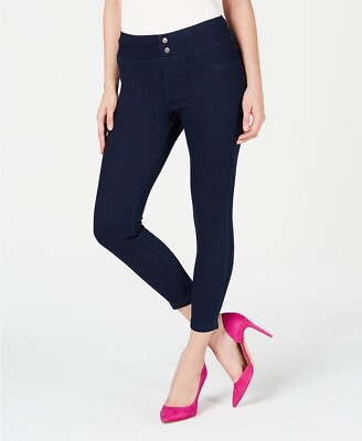 Hue Classic Smooth Denim Capris Leggins, Black, XS