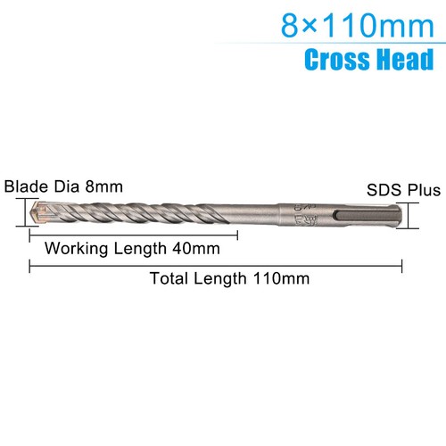 6-25mm SDS Plus Masonry Drill Bit Cross Head Tungsten Carbide Tip Stone Concrete - Picture 12 of 35