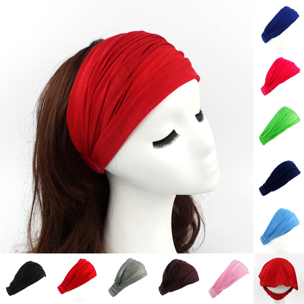 Stretchy Elastic Wide Hair Band DIY Solid Color Headband Hair Accessory