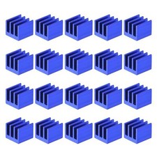 7x7x6mm Blue Thermal Sticky Aluminum Heatsink Electronics Cooler 20 Pcs