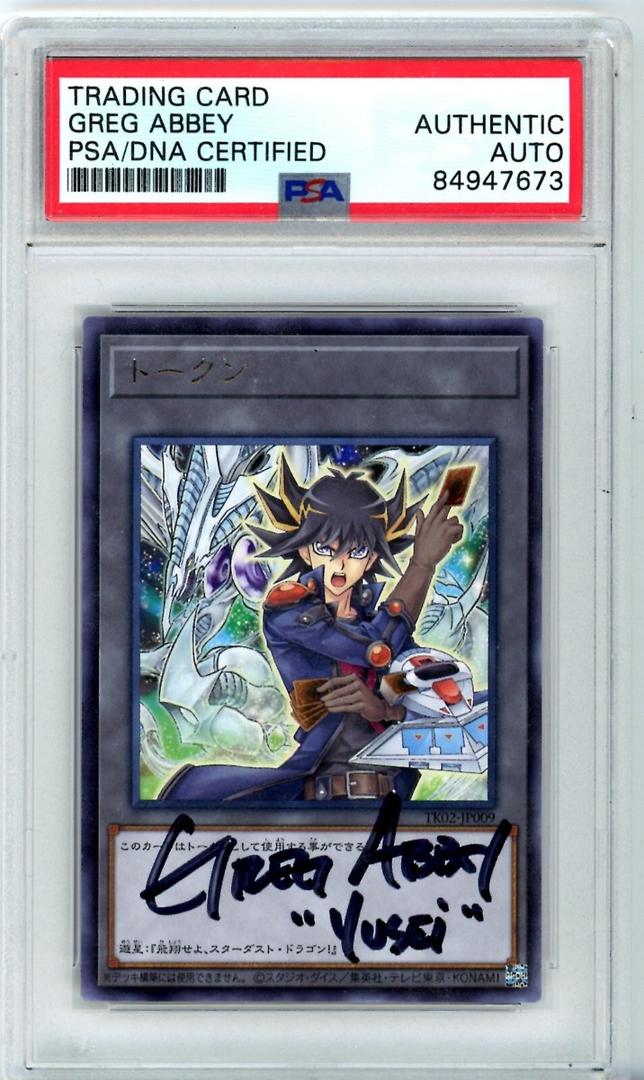 PSA Signed Greg Abbey Yu-Gi-Oh! TCG Token Yusei & Stardust Dragon