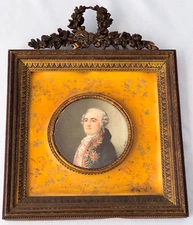 19th C France King Louis XVI Signed Painting Revolution Robespierre Bastille