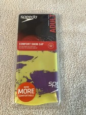 Speedo Adult Silicone Swim Cap- Latex Free- Comfort Fit Ages 15 Yellow