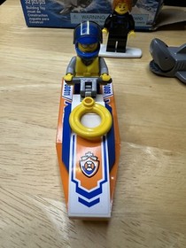 Lego Surfer Rescue boat beach city town coast guard 60011 Lego Complete READ