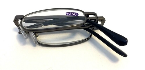 Specs Folding Reading Glasses Metal Frame with Case Strength +3.50 C2 3005 - Picture 2 of 6