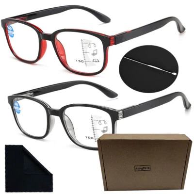 Progressiv Multifokal Gleitsicht Lesebrille PC Federscharnier +1.5 2 2.5 3 3.5 4