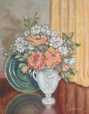 Lois Webster - 1975 Pastel, Floral Still Life