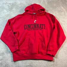 Vtg J. America Cincinnati Bearcats Red Hoodie Pullover L  Basketball Athleisure