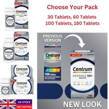 Centrum Advance 50 Plus 50+ Multivitamins & Minerals Tablets 30-60-100-180 UK