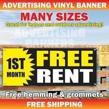 1ST MONTH FREE RENT Advertising Banner Vinyl Sign Realtor Room Office House
