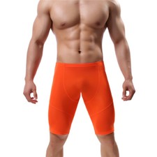 New Mens Shorts Ice Silk Underwear Trunks Tight Leggings Running Sport Middle Pa