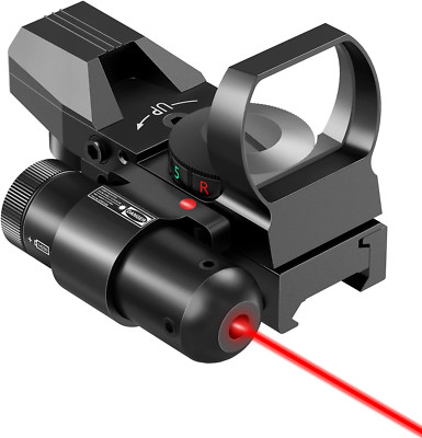 CVLIFE 1X22X33 Reflex Sight Red Dot Sight Red Green 4 Reticle Optics with Laser
