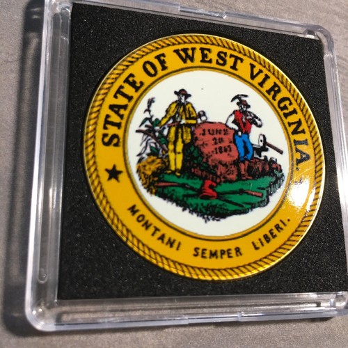 ESTUCHE DE MONEDA DE EE. UU. West Virginia (Wv) State Seal Challenge Moneda Coloreada ¡EE. UU. INCLUIDO! - Imagen 8 de 13