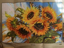 Printed Needlepoint Canvas Only Collection D Art Tiger 60x80 Sunflowers