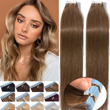 Ombre 60pcs Thick Tape In Remy Real Human Hair Extensions Skin Weft Full Head 8A